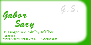 gabor sary business card